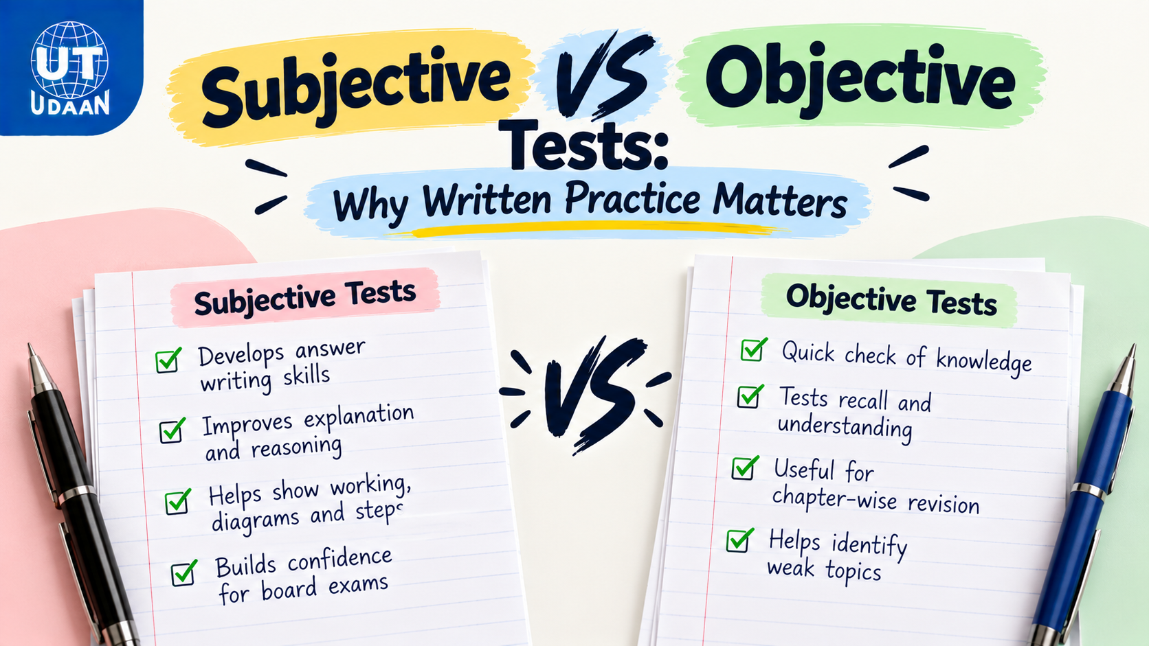 Read more about the article Subjective vs Objective Tests: Why Written Practice Matters